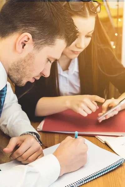 Intensive Working business team on — Stock Photo, Image