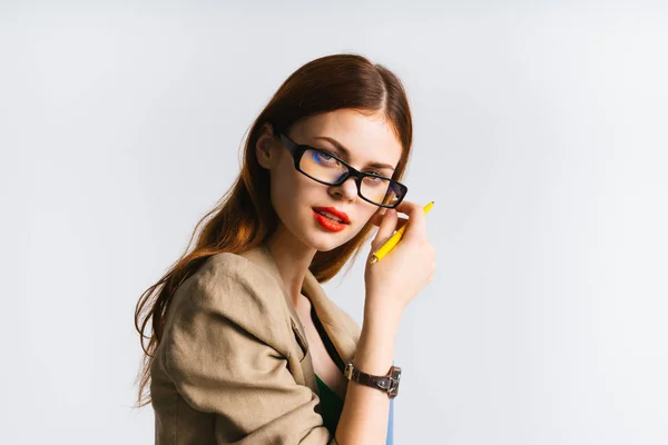 Profesora con gafas — Foto de Stock