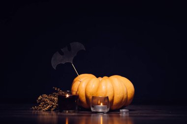 Korkunç halloween pumpkins jack-o-lantern siyah arka plan üzerine. Cadılar Bayramınız Kutlu Olsun. Jack-o-lantern. Halloween jack-o-lantern. Halloween pumpkins jack-o-lantern