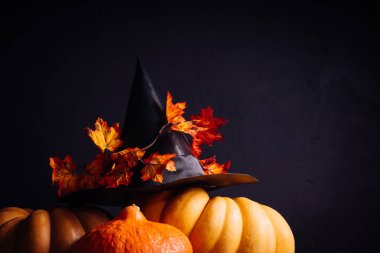 sonbahar tatil, büyük kabak, kuru ot, Cadılar Bayramı, büyüleyici bir resim