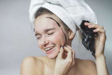 Güzellik kadını kaldırıldı siyah mack, temiz yüzü, Cilt Bakımı, Cilt Bakımı