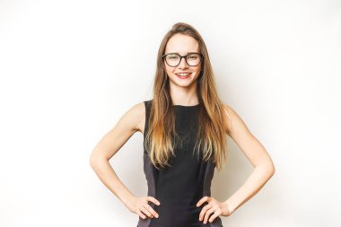 İş kadını gözlük, başarı, güven kadın portre