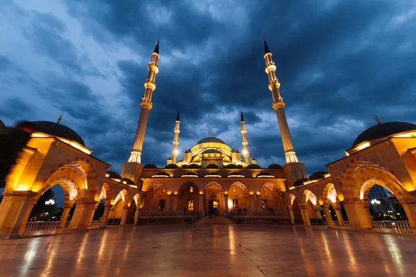 majestic beautiful Muslim mosque under the night sky