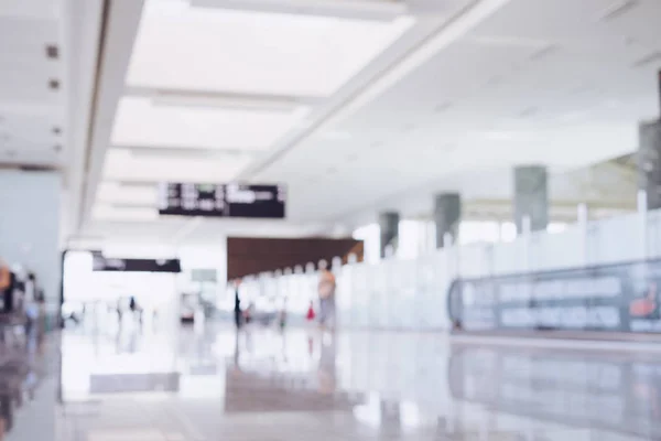 Empty blurred big airport hall shopping mall