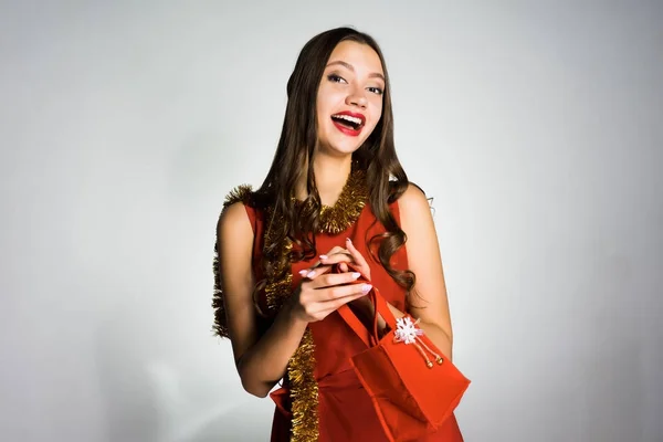 Young girl preparing to go to New Year's Eve — Stock Photo, Image