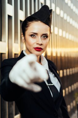 kadın hostes puan önde bir yakın çekim