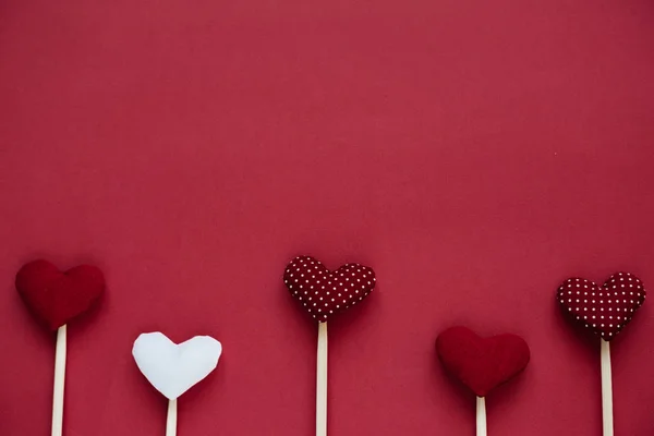 Tło valentine's Day z serca wykonane ręcznie — Zdjęcie stockowe