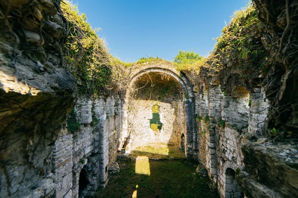 Eine alte Ruine, umgeben von viel Grün und Sonne — Stockfoto