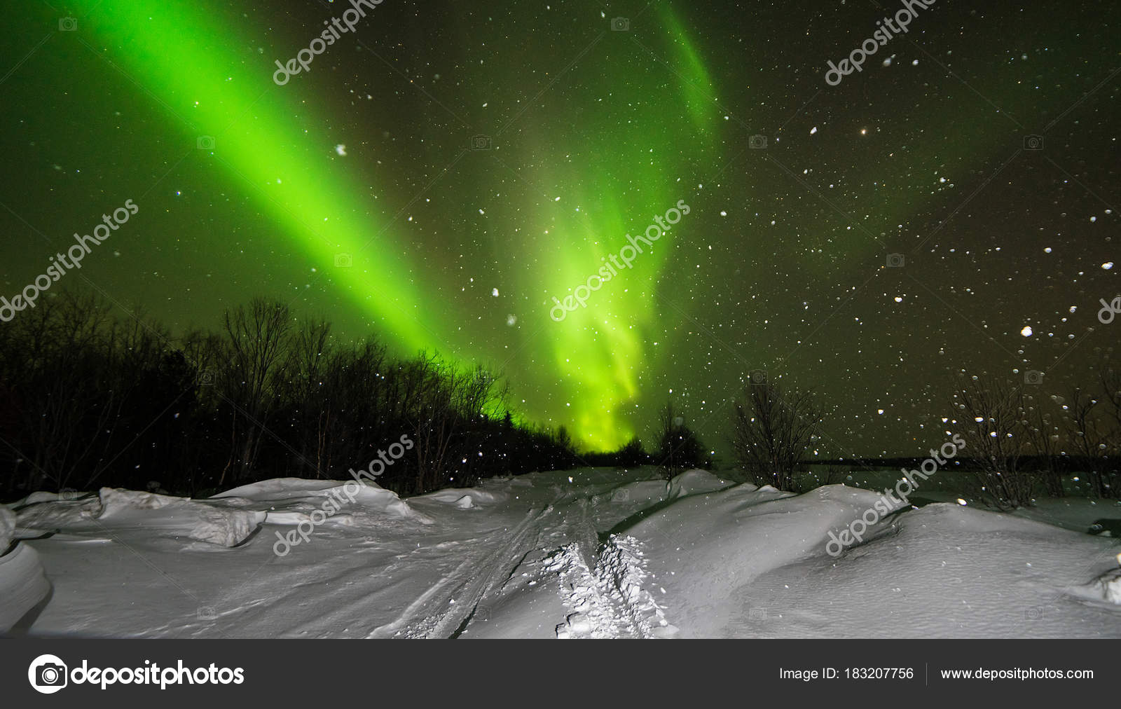 Northern Lights Aurora Borealis Green Purple Blue Stars North Pole Iceland Russia Stock Photo Image By C Mne Len