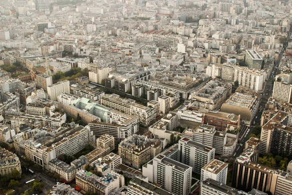 Uitzicht Europese Stad Parijs Boven Bruin Daken Huizen Buurten — Stockfoto