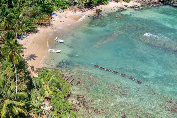 Srí Lanka Dondry Pohled Shora Majáku Tyrkysové Moře Oceán Skalnatá — Stock fotografie