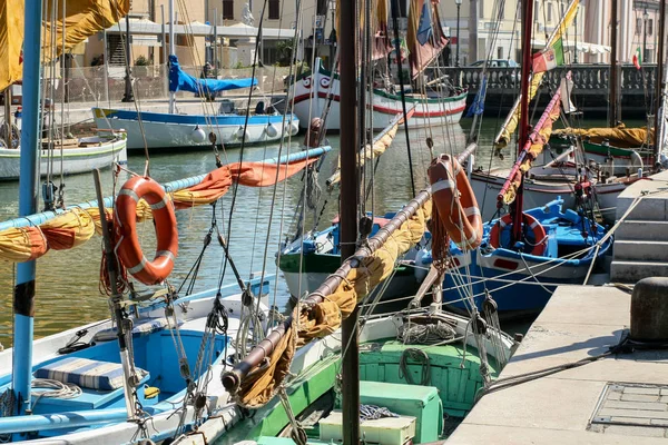 Summer. Italy. Cesenatico. Museum of the ships. An old fishing boat.