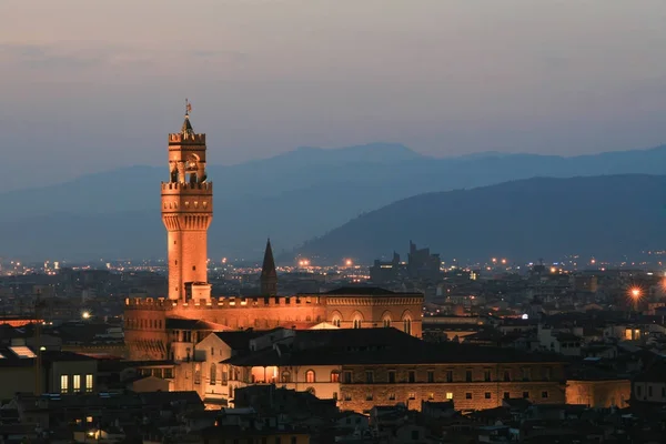 Yaz Geceler Talya Florence Panoramik Şehir — Stok fotoğraf