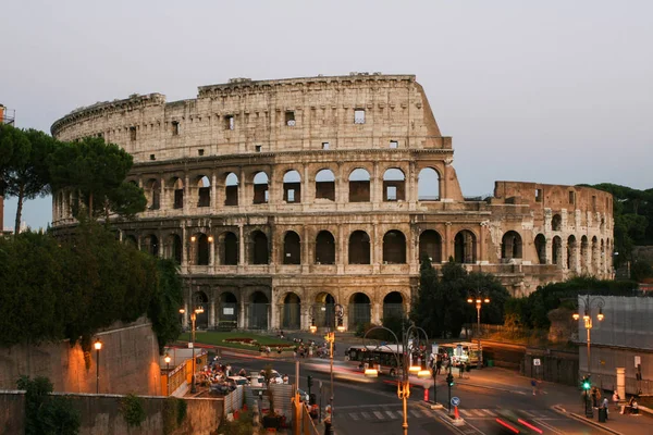 Verano Italia Roma Vista Nocturna Del Coliseo — Foto de Stock