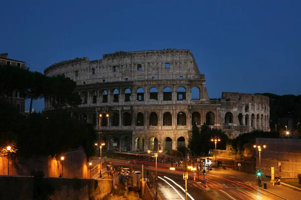 Sommaren Italien Rome Natt Utsikt Över Colosseum — Stockfoto