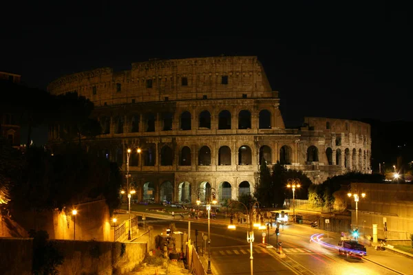 Estate Italia Roma Vista Notturna Del Colosseo — Foto Stock