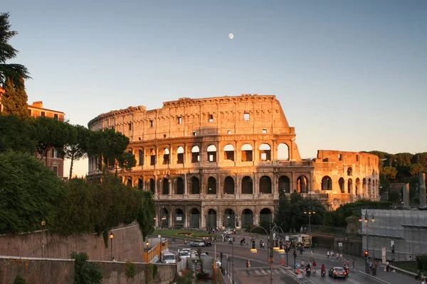 Estate Italia Roma Vista Serale Del Colosseo — Foto Stock