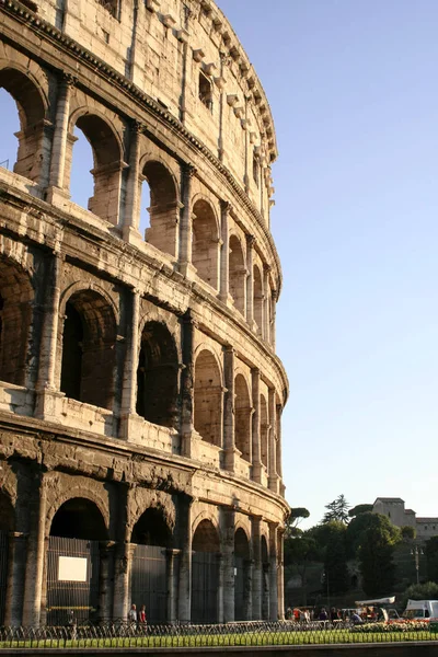 Letnich Włochy Rzym Widok Dnia Koloseum — Zdjęcie stockowe