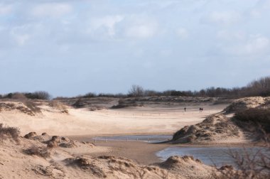 Mavi gökyüzü ile Hollandalı tepeleri