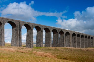 Yorkshire Dales, İngiltere'de Ribblehead Viyadüğü