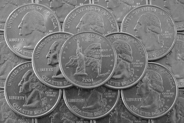 Mucchio di monete di Stati Uniti — Foto Stock