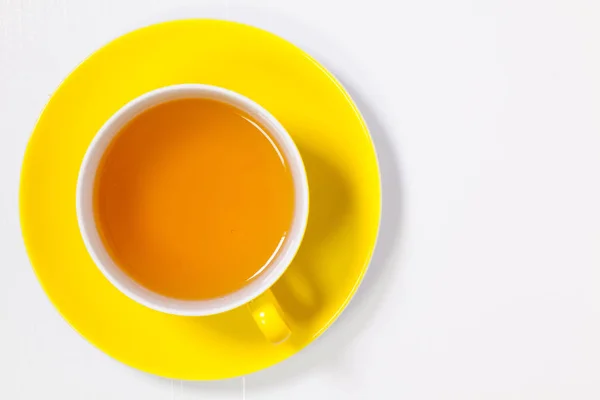 Perfect cup of tea on white wooden table — Stock Photo, Image