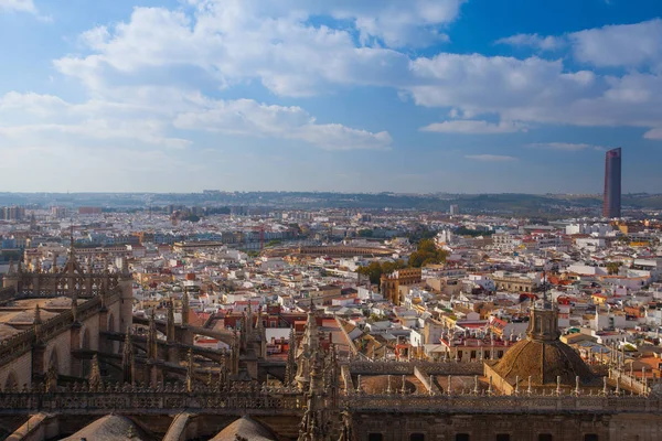 Letecký pohled z horní části katedrály Seville, Španělsko. — Stock fotografie