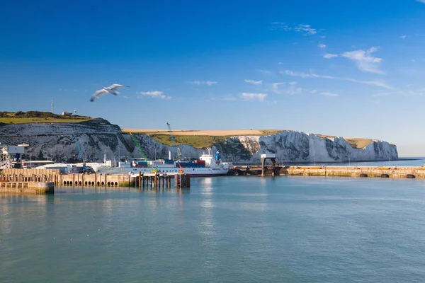 白い崖、ドーバー港イギリス海峡海岸に沿って — ストック写真