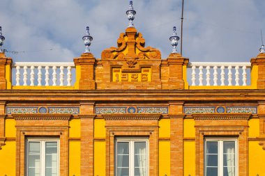 Tarihi bina şehir merkezi Seville, İspanya ayrıntı