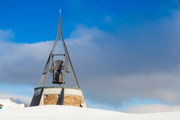 Peace Bell Concordia on Kronplatz peak. — Stock Photo, Image