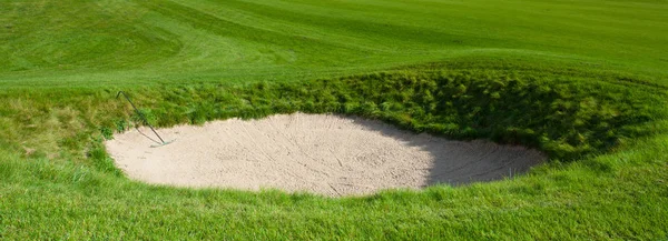 Zand van de bunker op het golf-gebied — Stockfoto