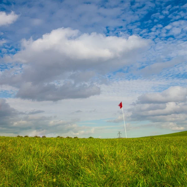 高尔夫球场和秋季景观的细节 — 图库照片
