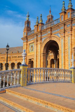 Görünüm Plaza de Espana kompleks, Sevilla, İspanya