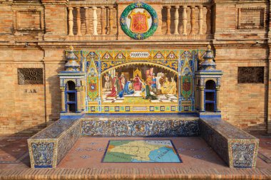 Görünüm Plaza de Espana kompleks, Sevilla, İspanya