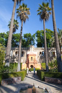 Gerçek Alcazar bahçeleri Seville.