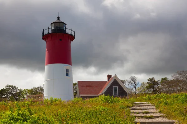 Farol de luz Nauset em Eastham, EUA — Fotografia de Stock