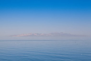 Antelope Adası'nda büyük Tuz Gölü, ABD.