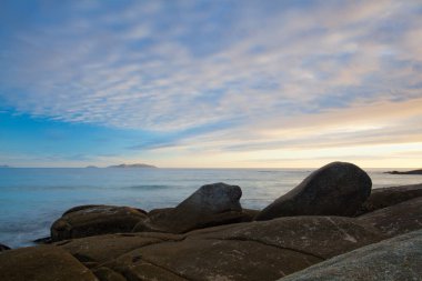 Günbatımı Lanzada Beach, İspanya