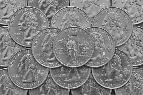 Штату Іллінойс і монети США. — стокове фото