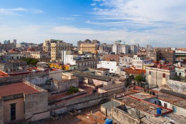 Üstten Görünüm çatılar ve binaları. Havana, Küba