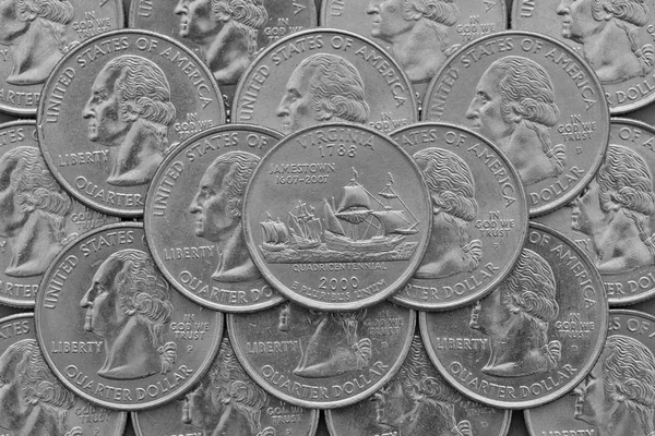 Штату Вірджинія і монети США. — стокове фото
