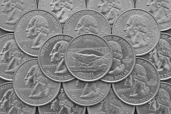 West Virginia State and coins of USA. — Stock Photo, Image