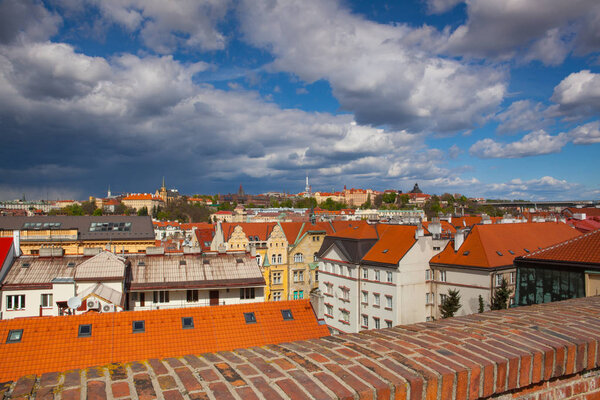 View from Vysehrad after rain, Prague, Czech Republic  