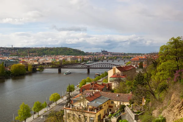 Widok z Vysehrad po deszczu, Praga, Republika Czeska — Zdjęcie stockowe