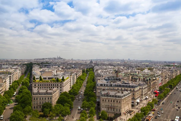 Вид с Триумфальной арки в Париже — стоковое фото