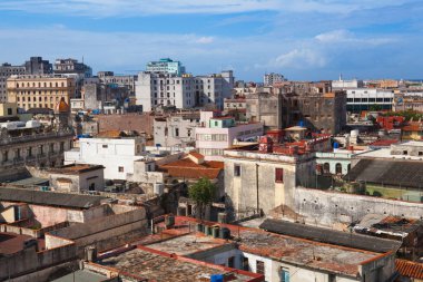 Üstten Görünüm çatılar ve binaları, Havana, Küba