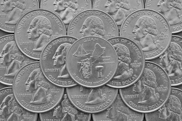 괌 아일랜드와 미국의 동전. — 스톡 사진