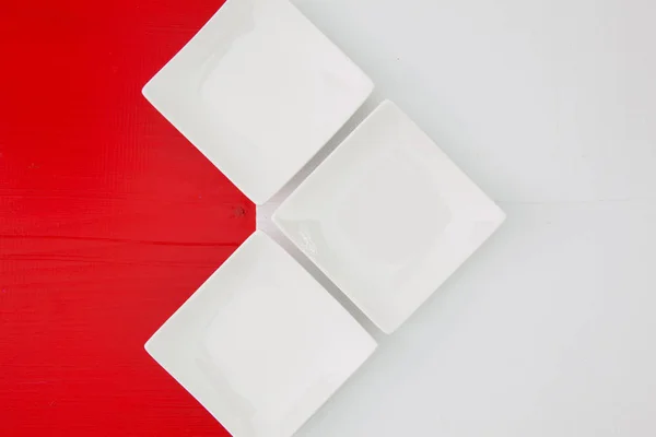 Ceramic bowls for sushi food on the wooden table — Stock Photo, Image