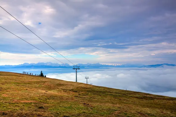 Herbstkulisse Skigebiet Karnischen Apls Österreich — Stockfoto