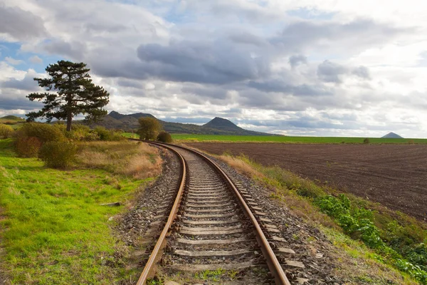 Één spoor in Rana, Tsjechië — Stockfoto